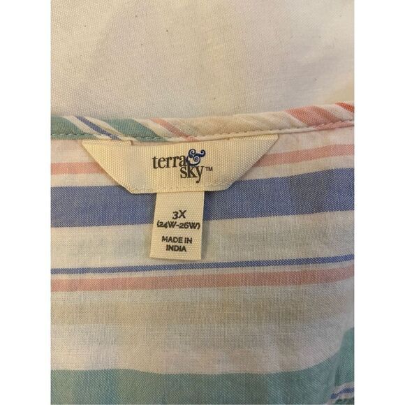 Terra Sky size 3x (24w-26w) striped top butterfly sleeves rn# 52469 - Picture 3 of 6